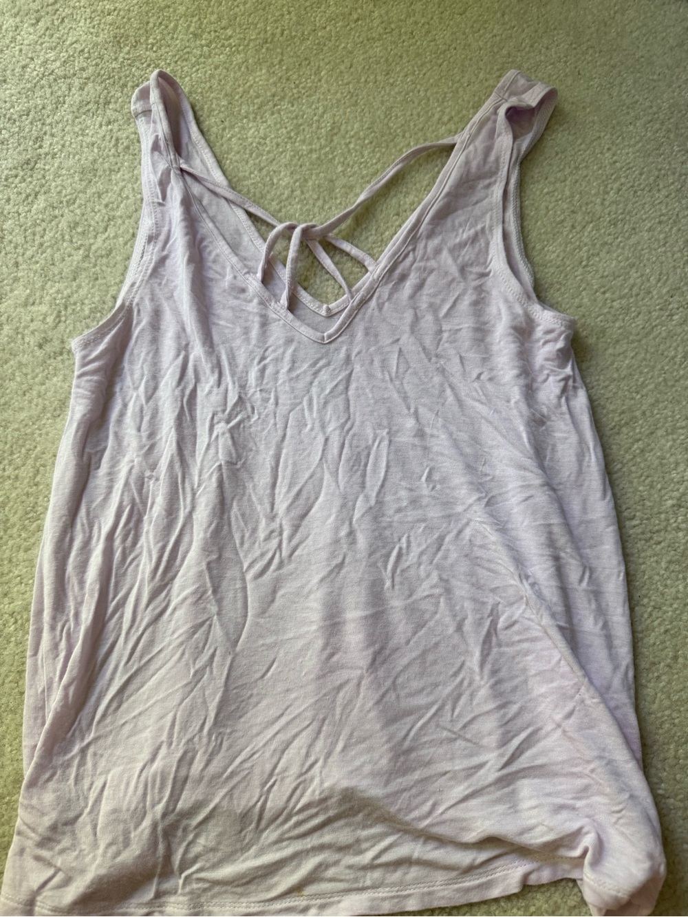 American Eagle Outfitters Pale Pink Crisscross V-Neck Tank